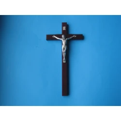 Krzyż drewniany kolor mahoń 25 cm Nr.1